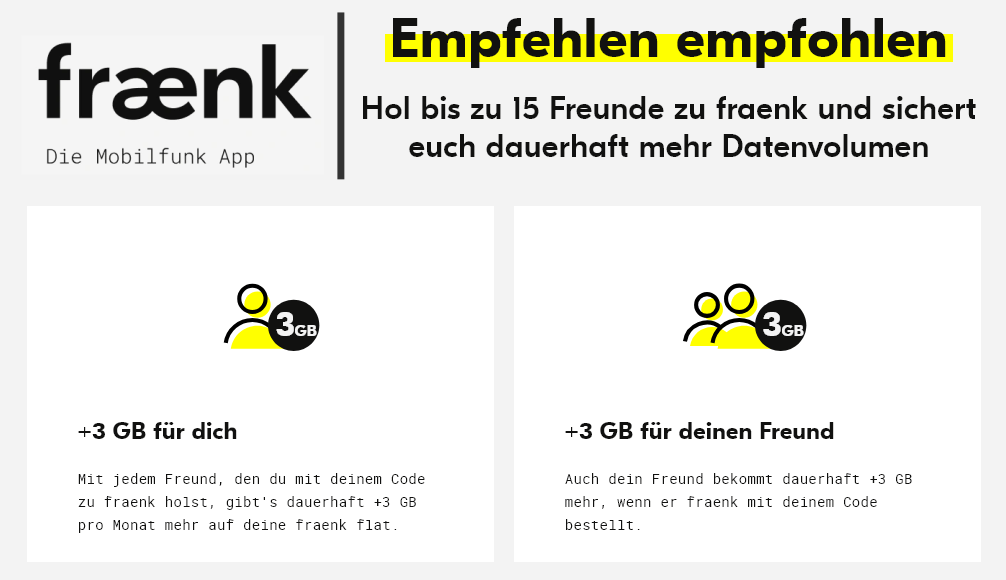 Fraenk Freunde werben (KwK)
